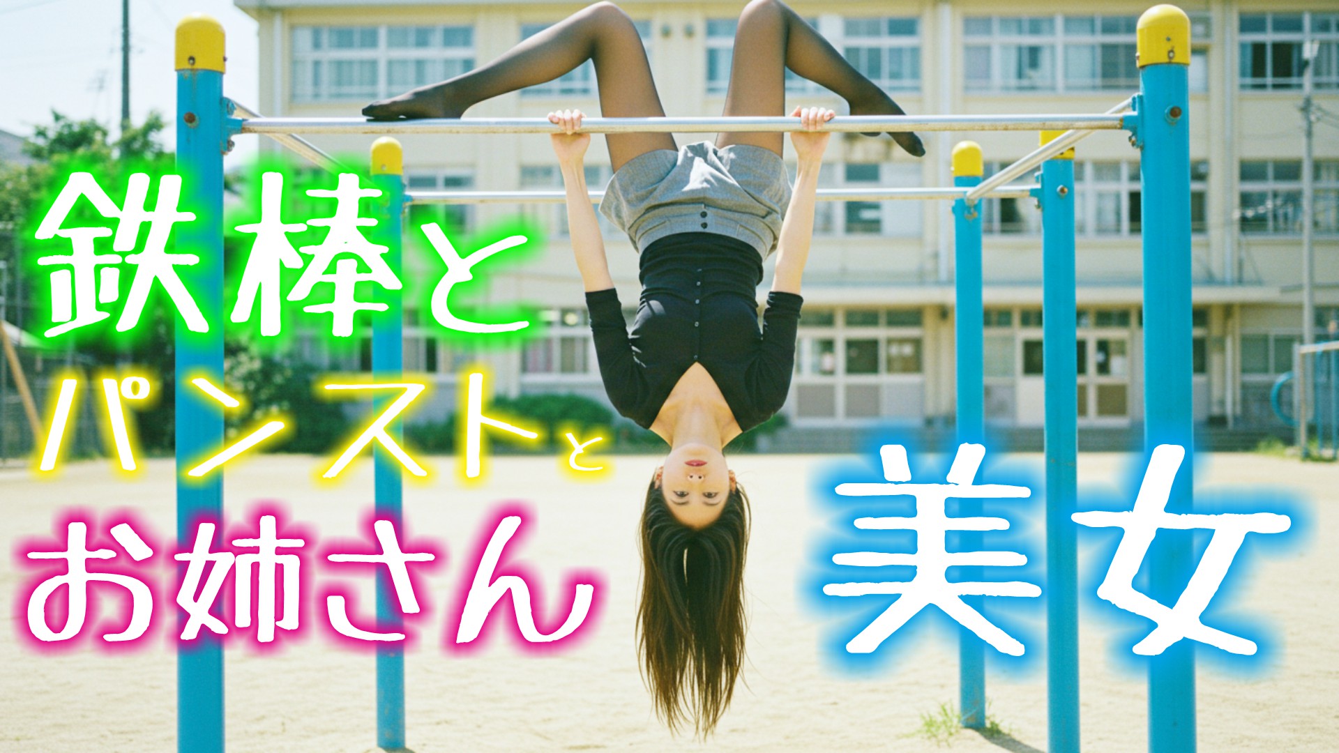 鉄棒とパンストとお姉さん　AI美女、鉄棒で魅せる逆さまの世界【AI美女動画/AI Beauty Tokyo】　【4K】